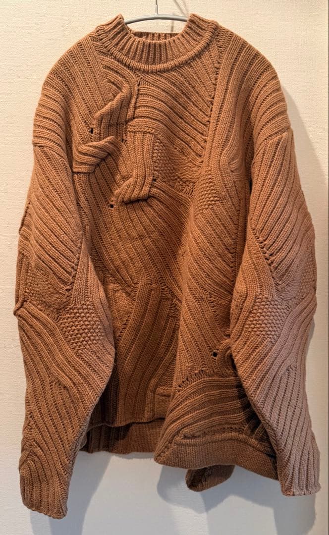 美品　タグ付　Mame Kurogouchi ケーブルニット　キャメル サイズ2