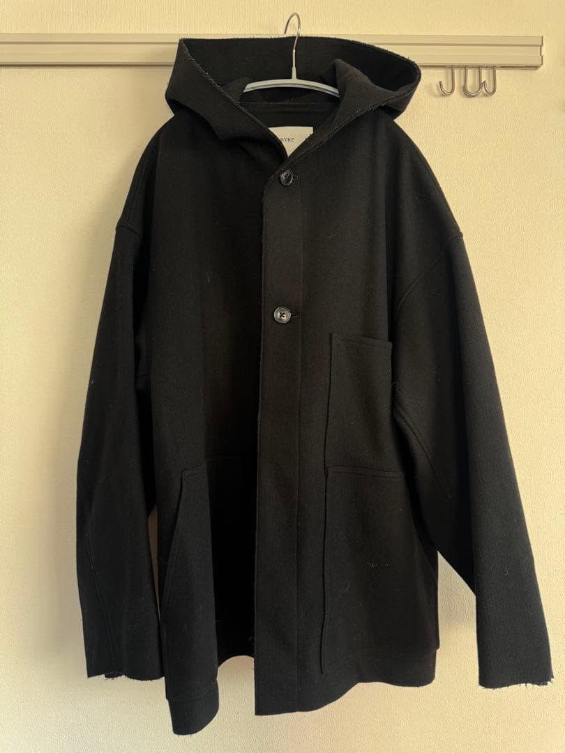 ジャケット・アウター HYKE HOODED WORK COAT Black SIZE5