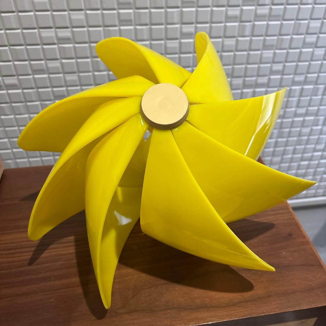 レトロポップ　ペンダントライト　風車　照明　美品　イエロー