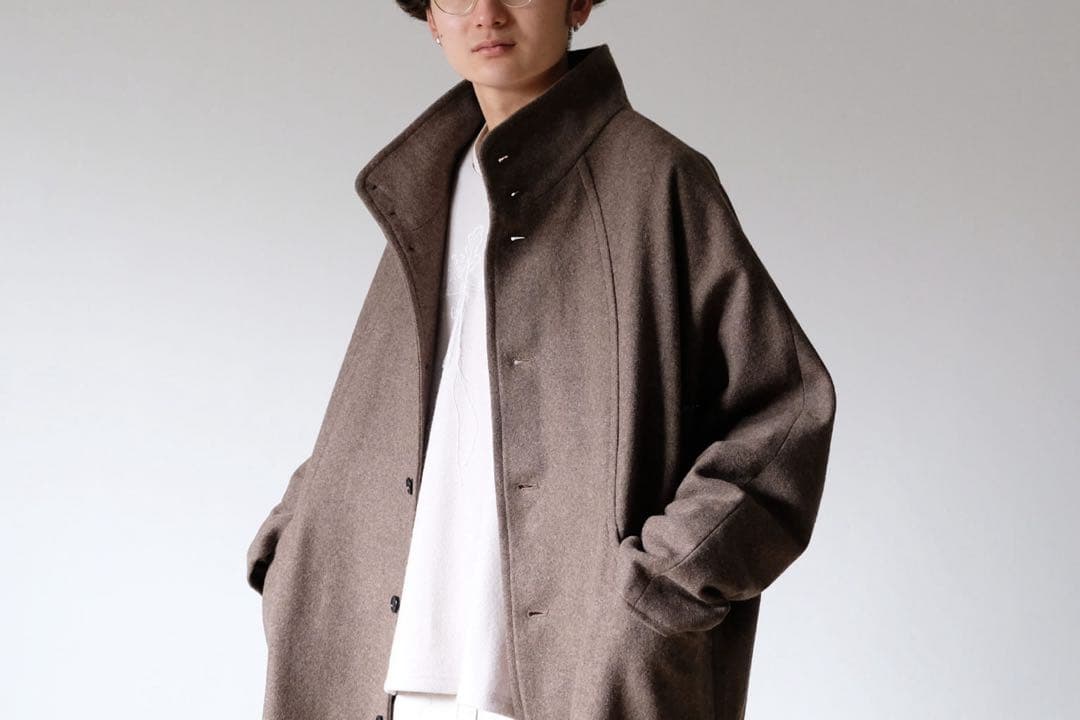 BASISBROEK GREAT ウールスタンドカラーロングコート