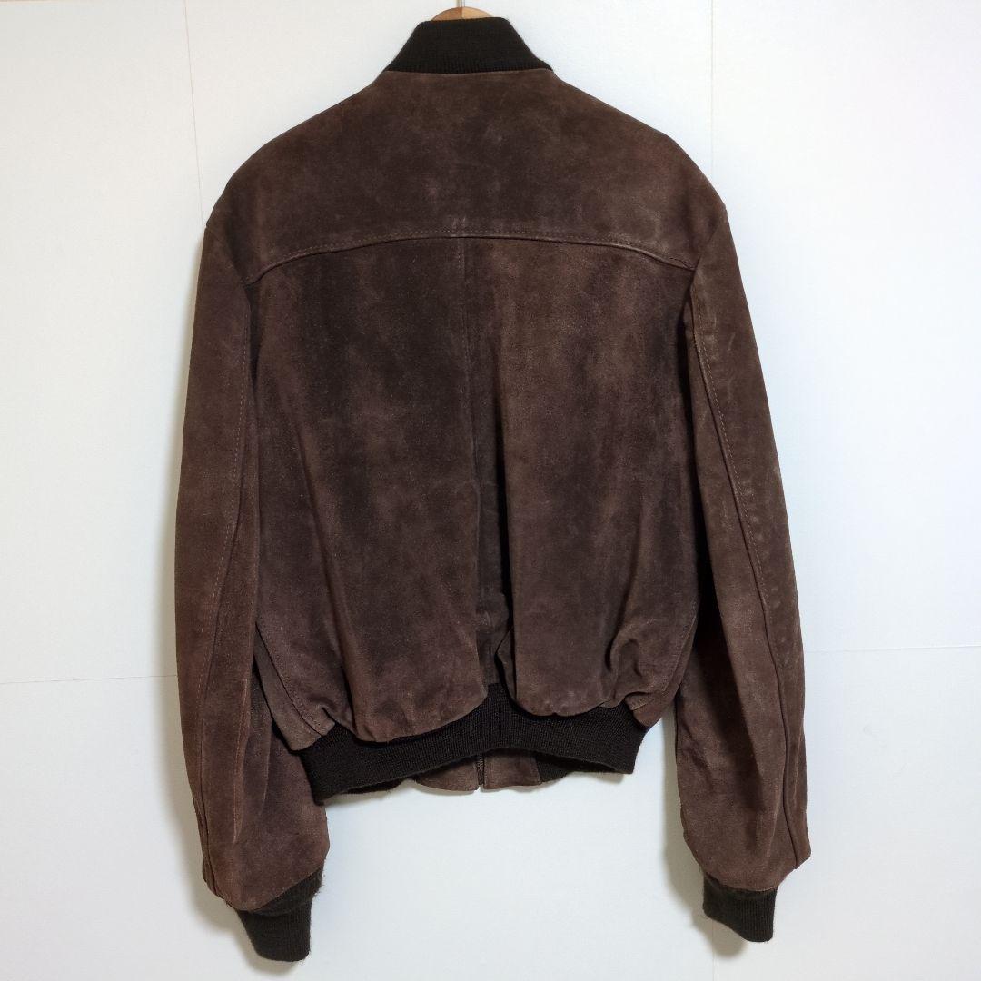 USA製　ショット　スエード　ボンバージャケット　茶　短丈　40　L相当