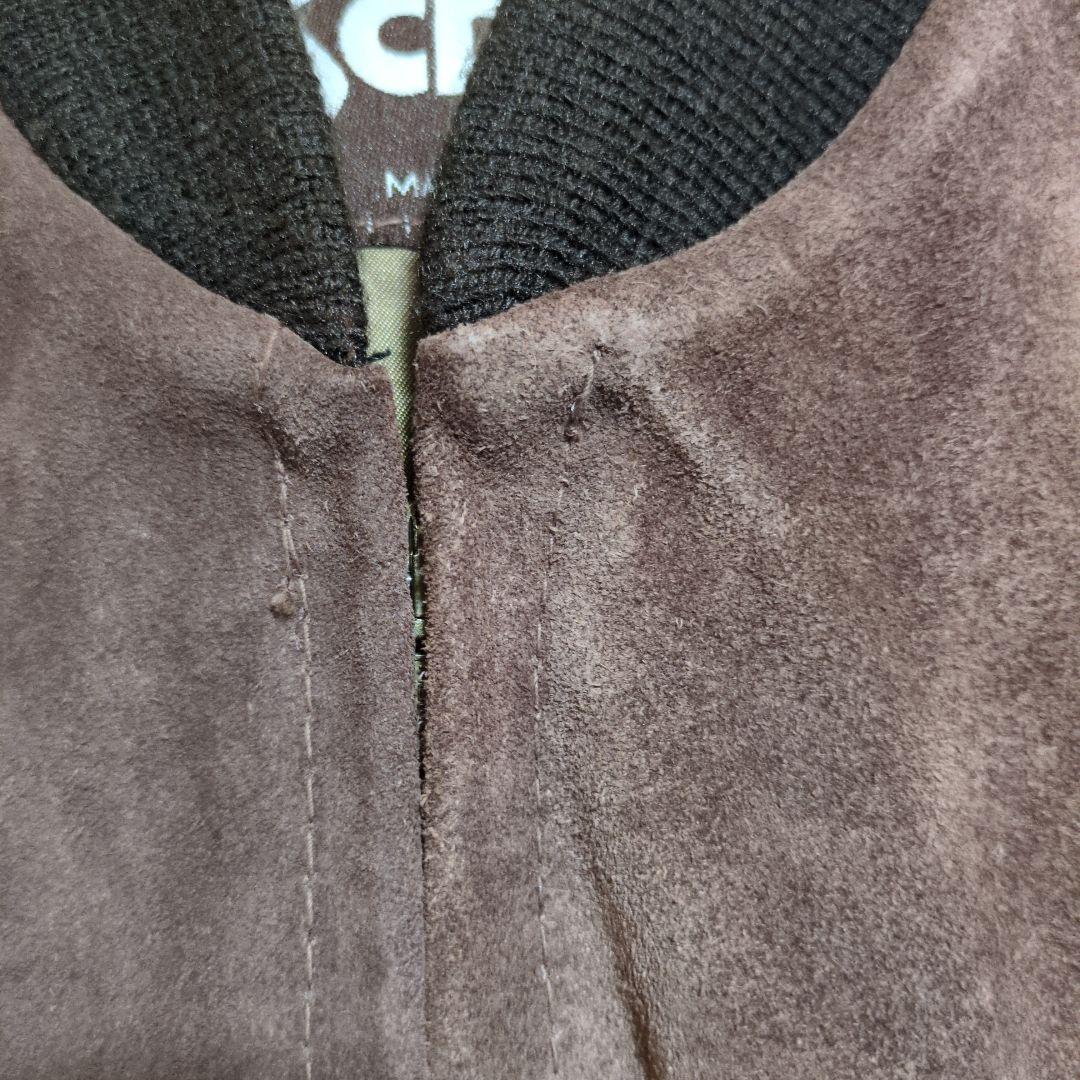 USA製　ショット　スエード　ボンバージャケット　茶　短丈　40　L相当