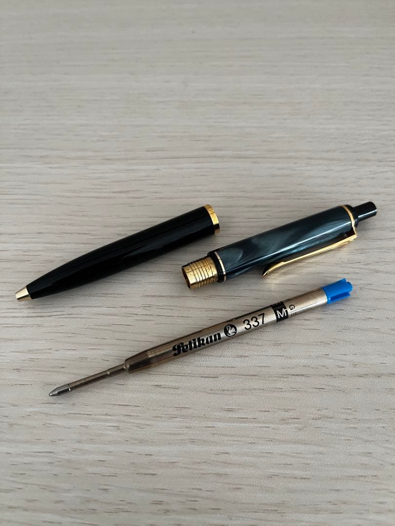 ペリカン マーブルグリーン万年筆＆ボールペンセット 箱入りインク付き