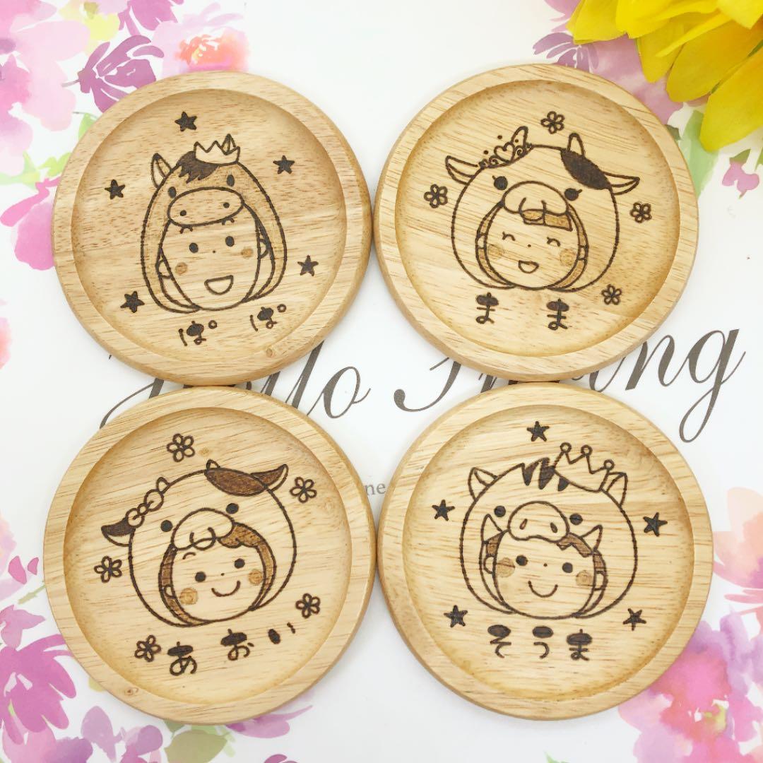 確認⸜(*ˊᗜˋ*)⸝♡ 干支着ぐるみ・木製コースター
