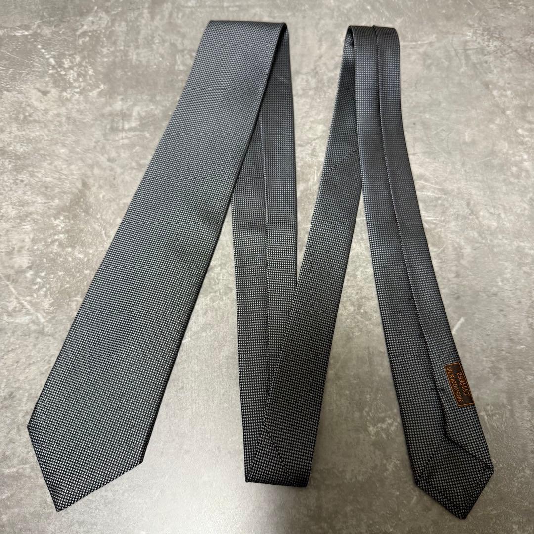 【✨極美品✨】 HERMES エルメス ネクタイ グレー ソリッド系 結婚式