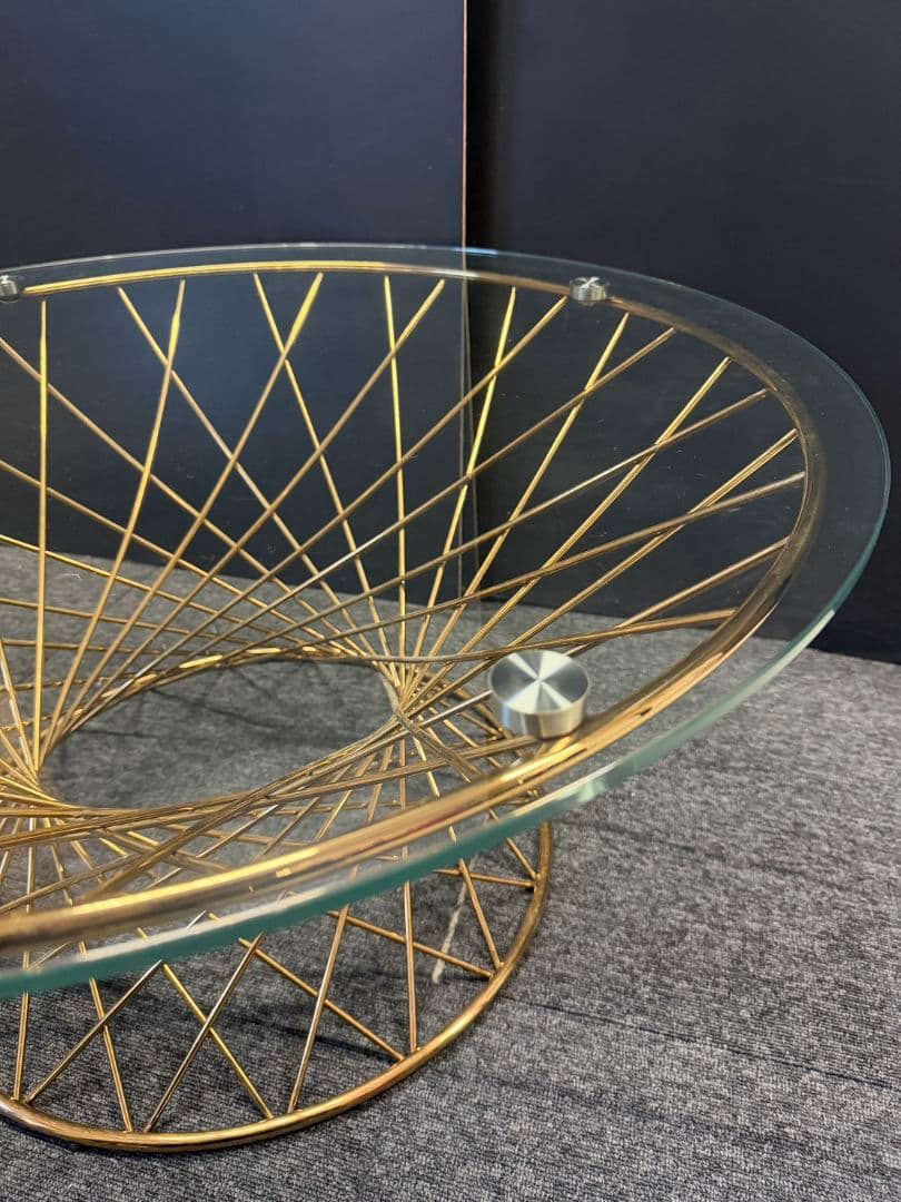 ໒꒱· ゜  FrancfrancテーブルMARLIA クリア×ゴールド