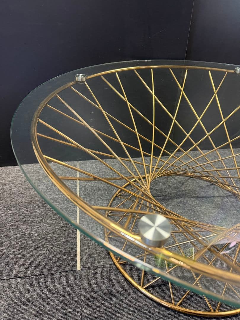 ໒꒱· ゜  FrancfrancテーブルMARLIA クリア×ゴールド