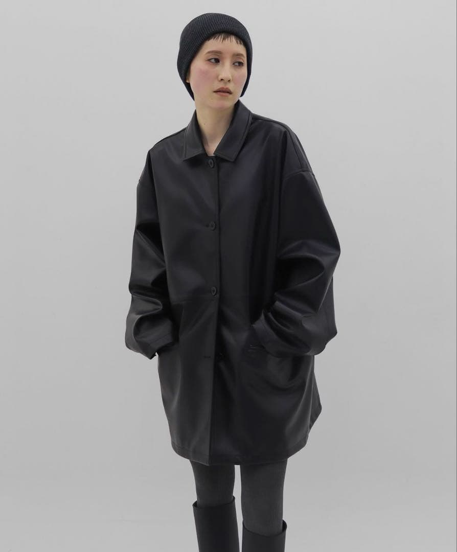 美品【lit】 Fake Leather Coveralls Jacket