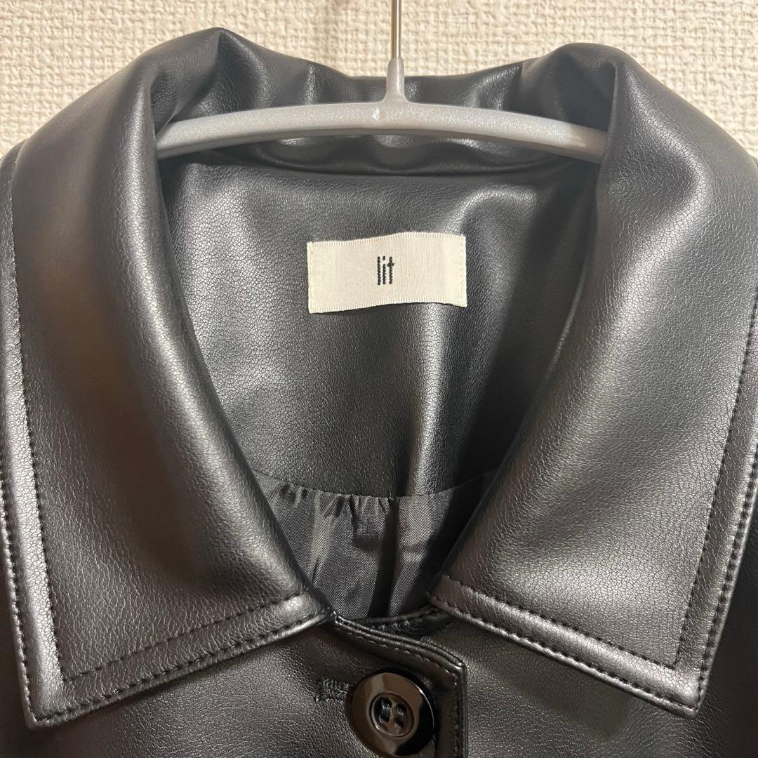 美品【lit】 Fake Leather Coveralls Jacket