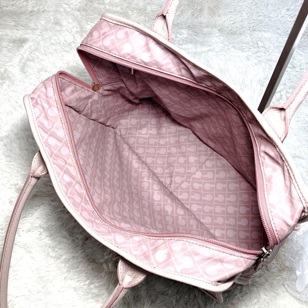 ゲラルディーニ ソフティ トートバッグ ハンド 総柄 ダブルポケット ピンク系