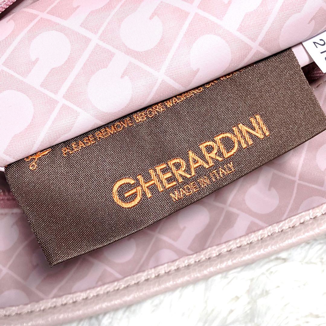 ゲラルディーニ ソフティ トートバッグ ハンド 総柄 ダブルポケット ピンク系