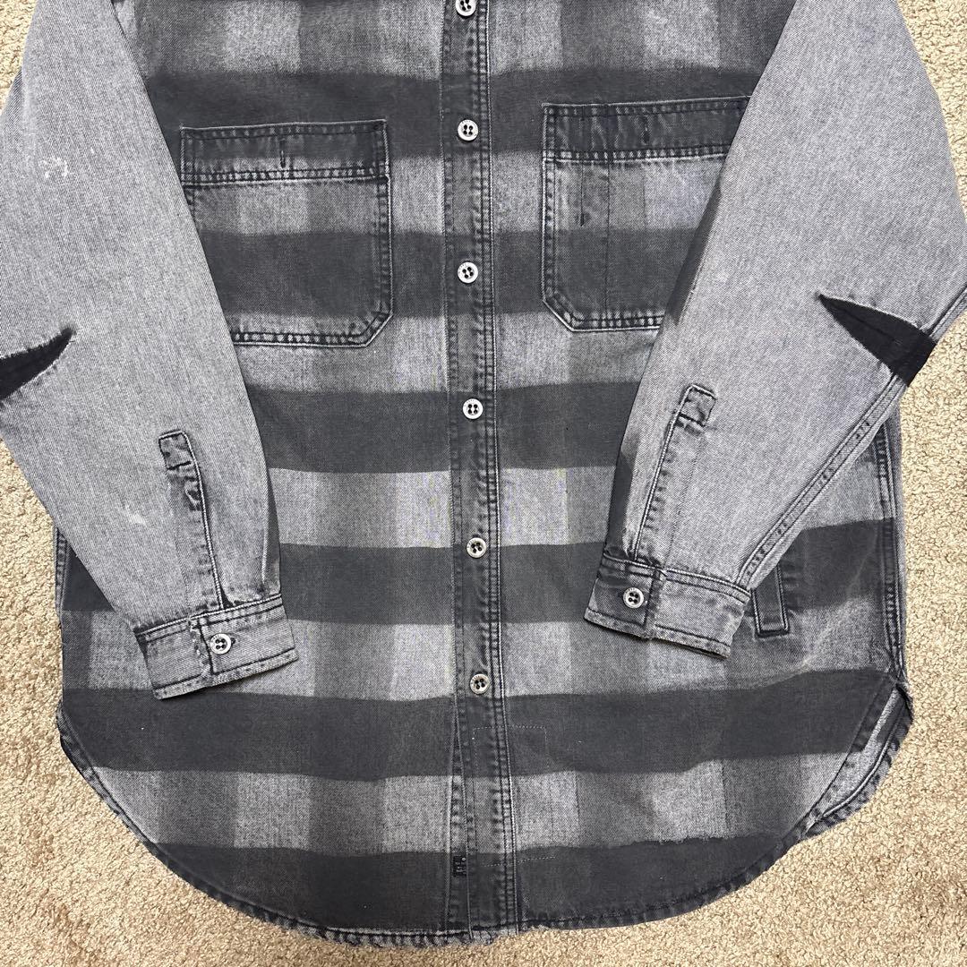 DIESEL チェック柄 デニム長袖シャツ