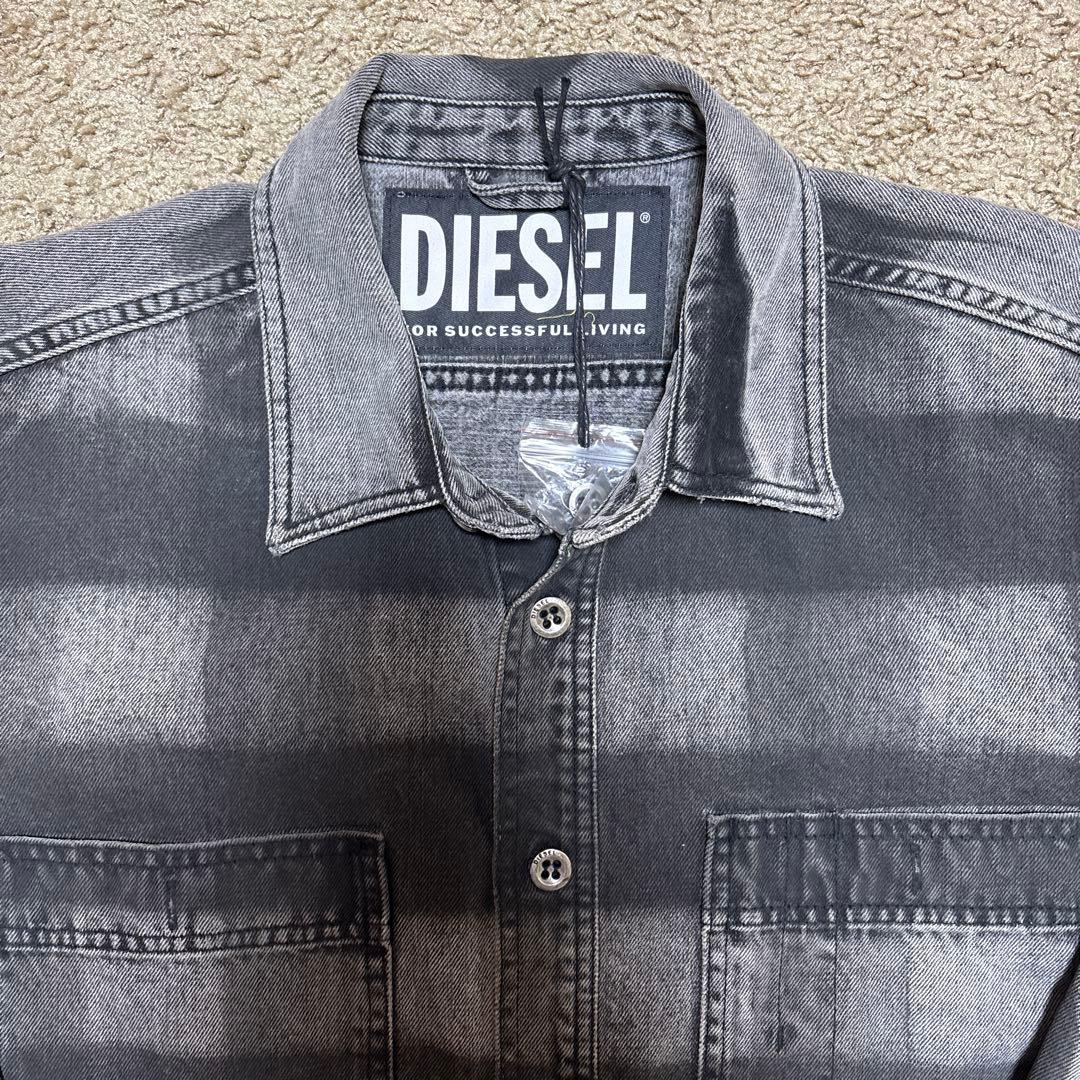 DIESEL チェック柄 デニム長袖シャツ