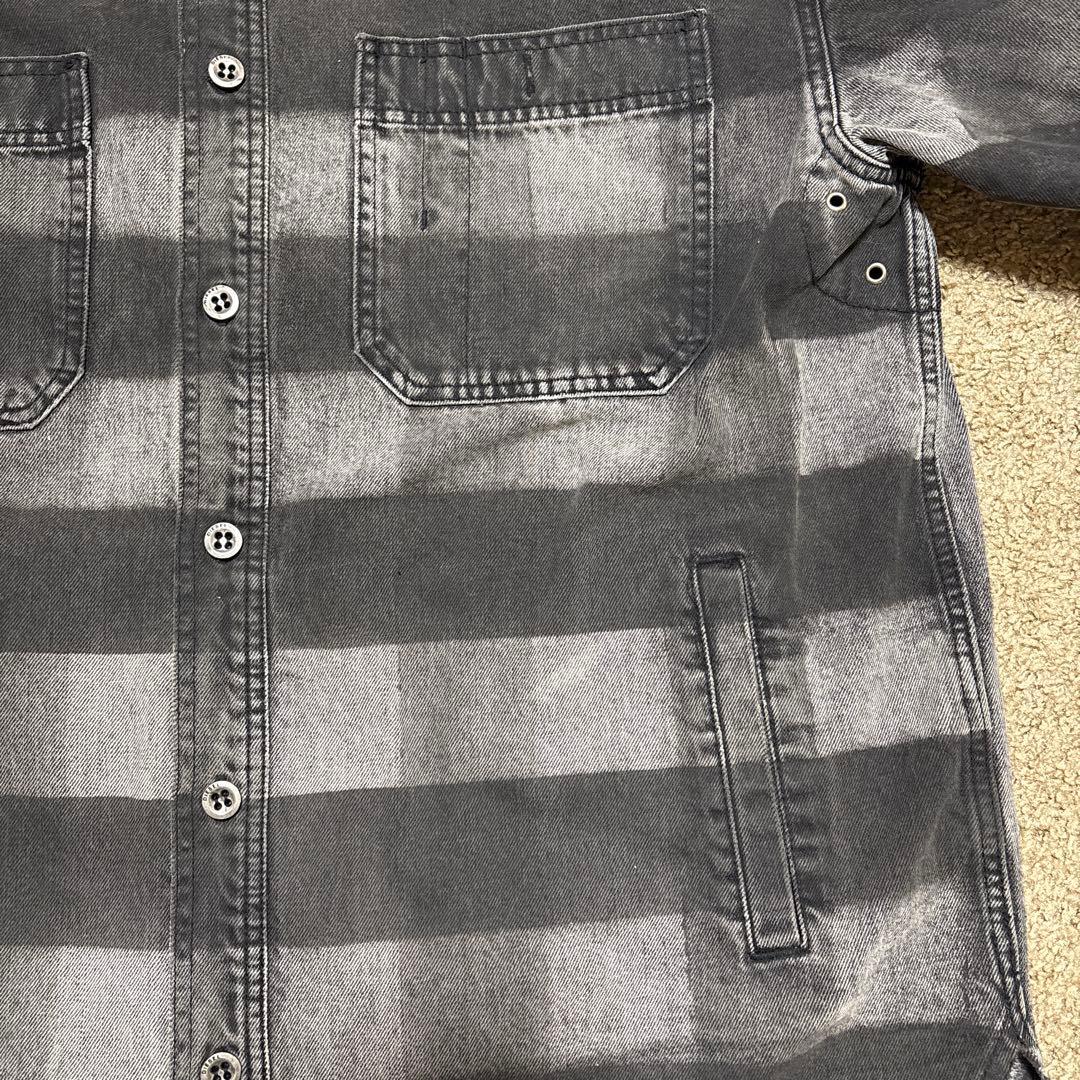 DIESEL チェック柄 デニム長袖シャツ