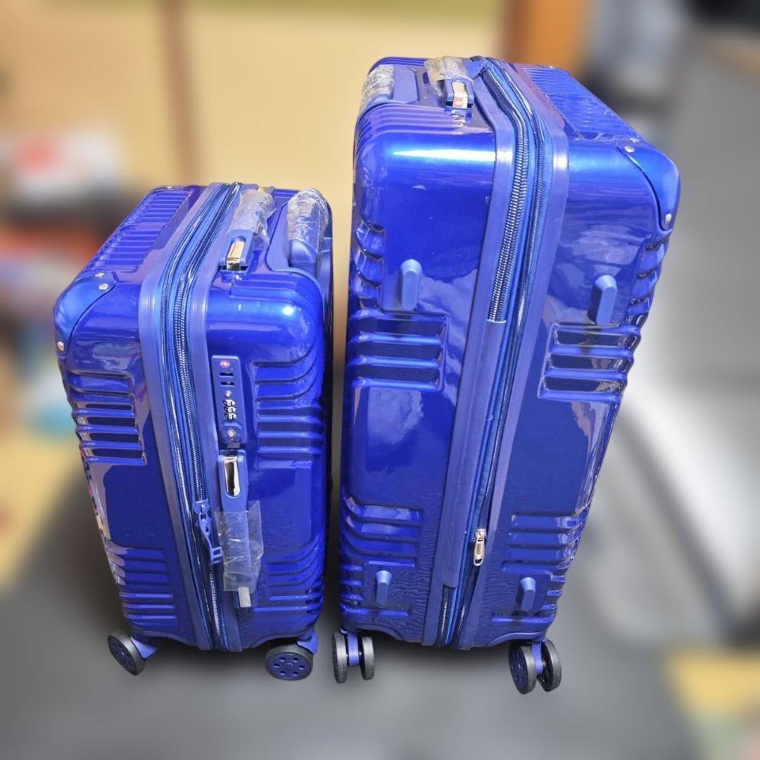 新品 スーツケース 2点セットブラック 拡張機能付き TSAロック搭載