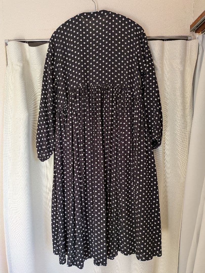 ビアズリー BEARDSLEY ドットギャザーワンピース　ロング