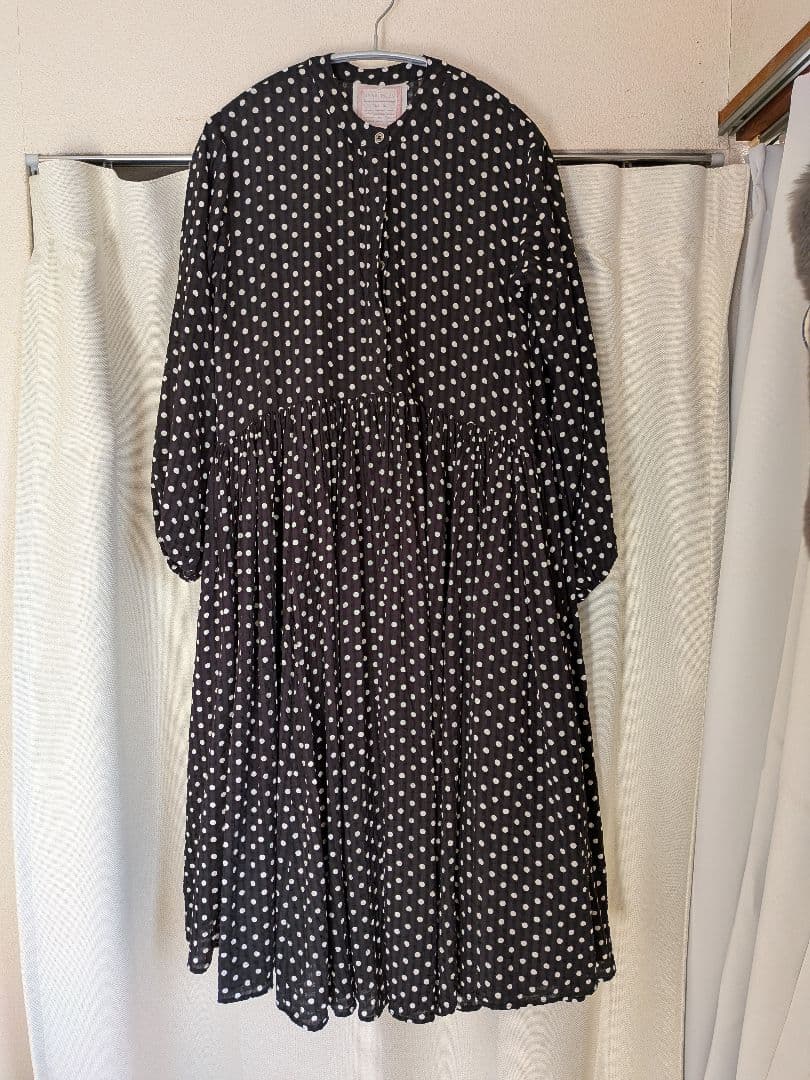 ビアズリー BEARDSLEY ドットギャザーワンピース　ロング