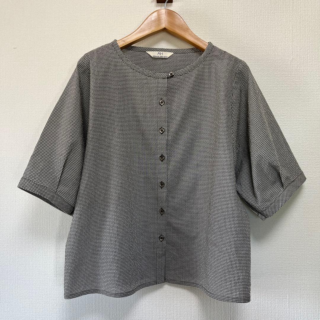 APPLE HOUSE ギンガムチェック　国産ブラウス