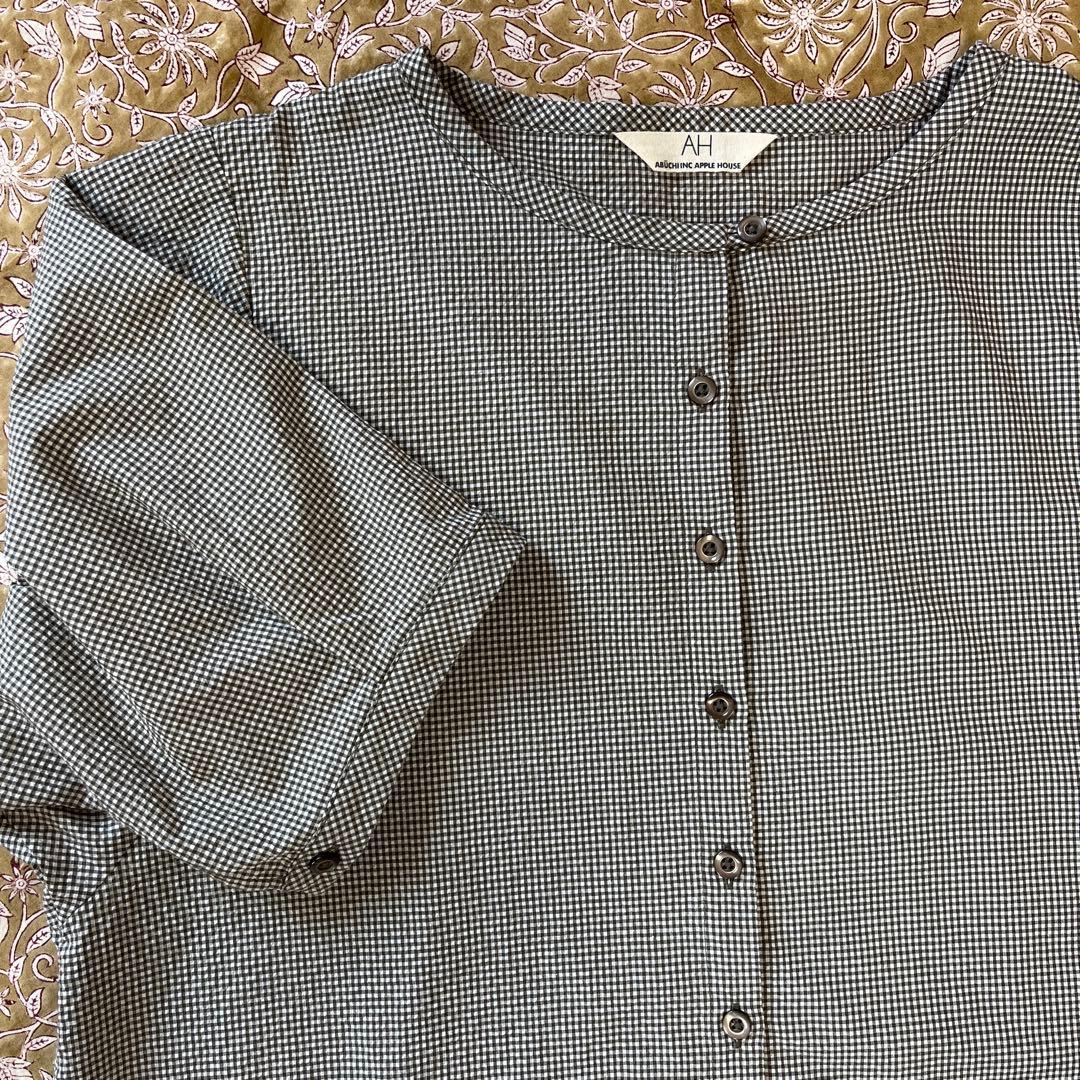 APPLE HOUSE ギンガムチェック　国産ブラウス