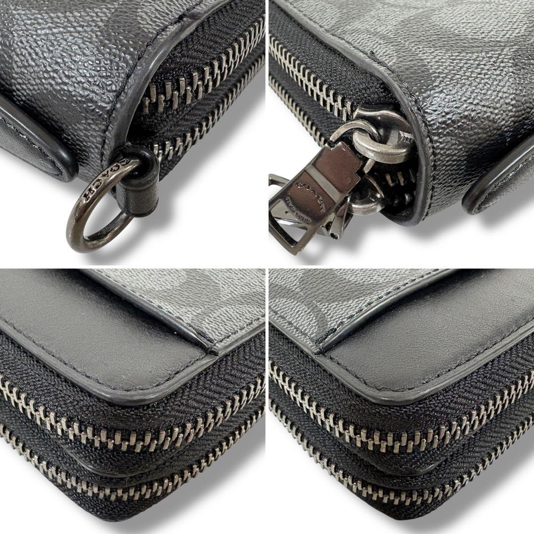 極美品✨COACH コーチ シグネチャー ダブルジップトラベルオーガナイザー