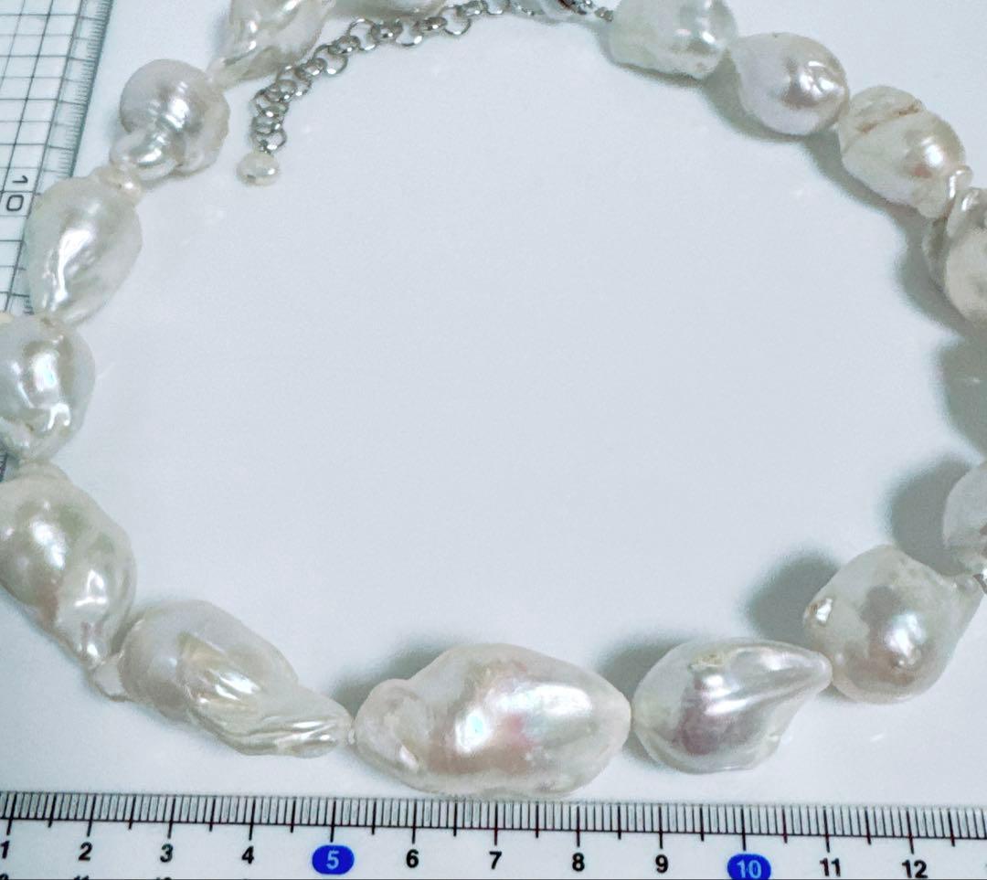 オイスターパールネックレス淡水有核パールネックレスNO25-2546