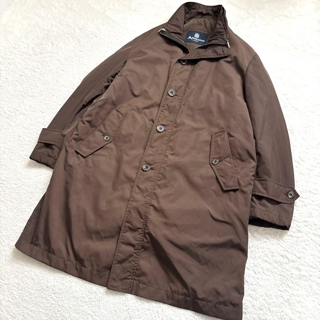【極美品】Aquascutum ダウンロングコート ブラウン ライナー付