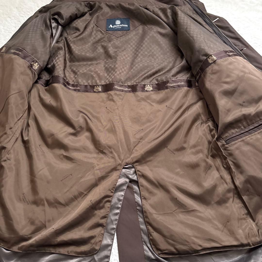 【極美品】Aquascutum ダウンロングコート ブラウン ライナー付