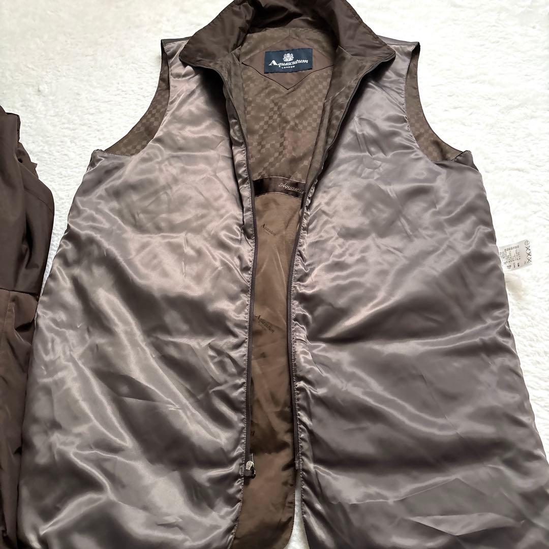【極美品】Aquascutum ダウンロングコート ブラウン ライナー付