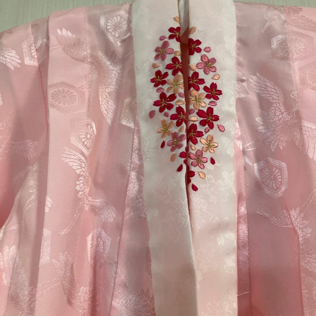 七五三用 花柄衣装 ピンクと白