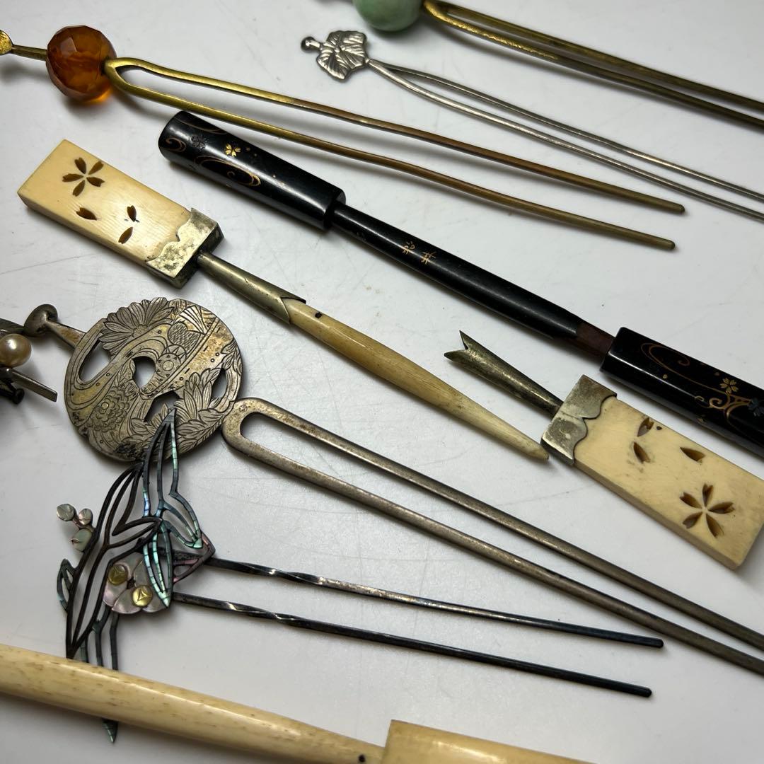 極上 本翡翠 銀細工 簪 ブローチ 106g 東キ8-0127☆2F タサチ