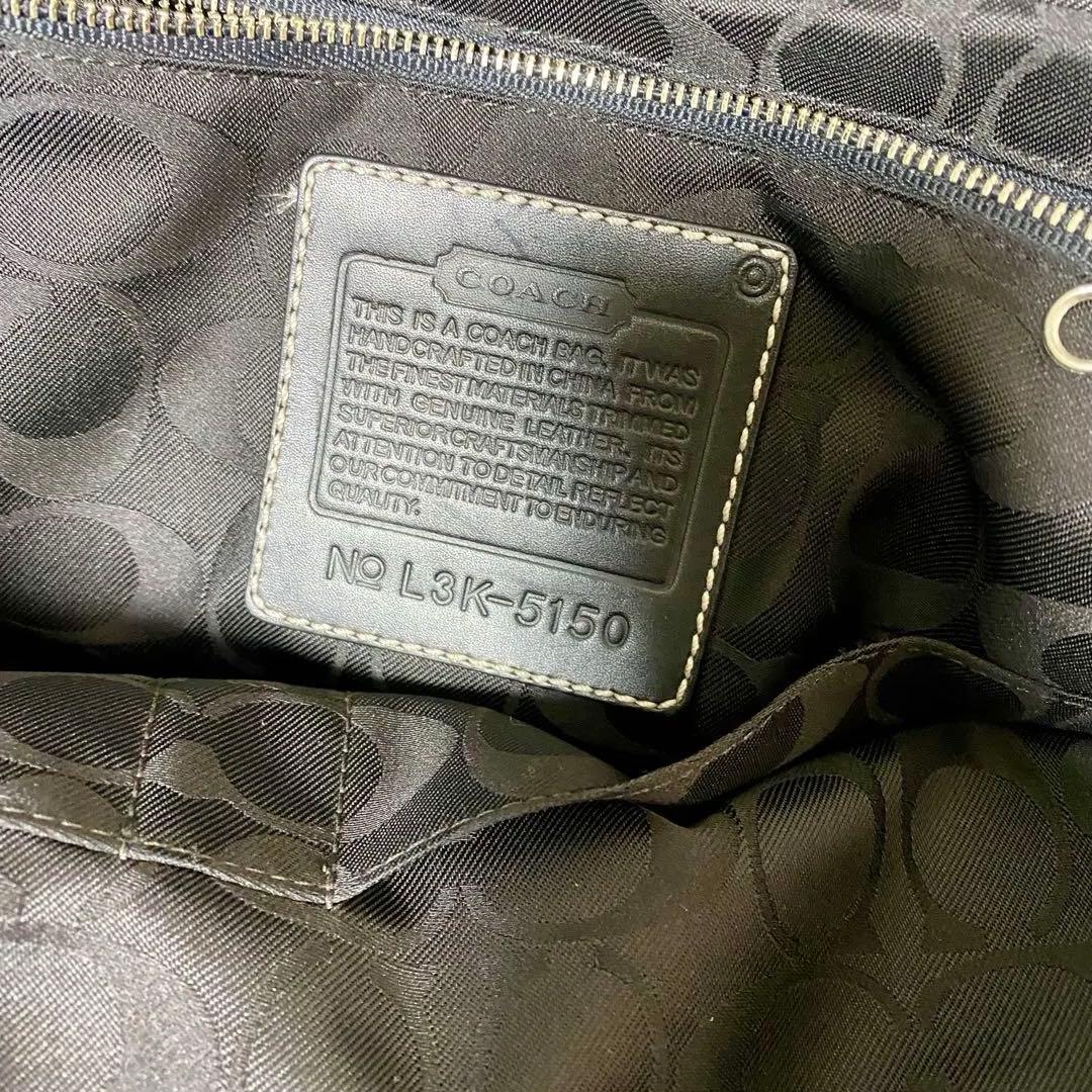 COACHコーチ トートバッグ　ナイロンレザー　ビジネス使用可能　ブラック　黒