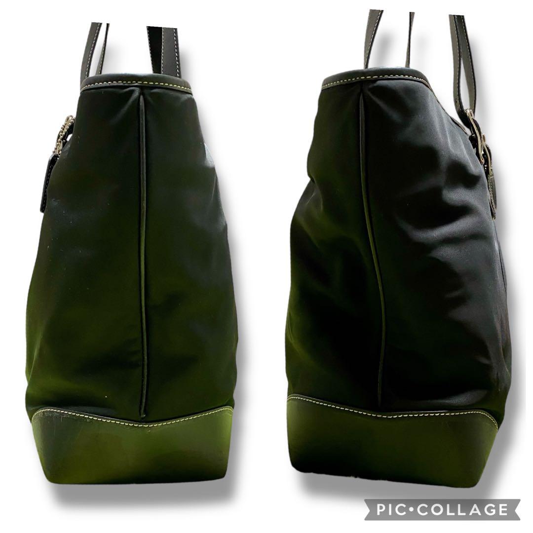COACHコーチ トートバッグ　ナイロンレザー　ビジネス使用可能　ブラック　黒