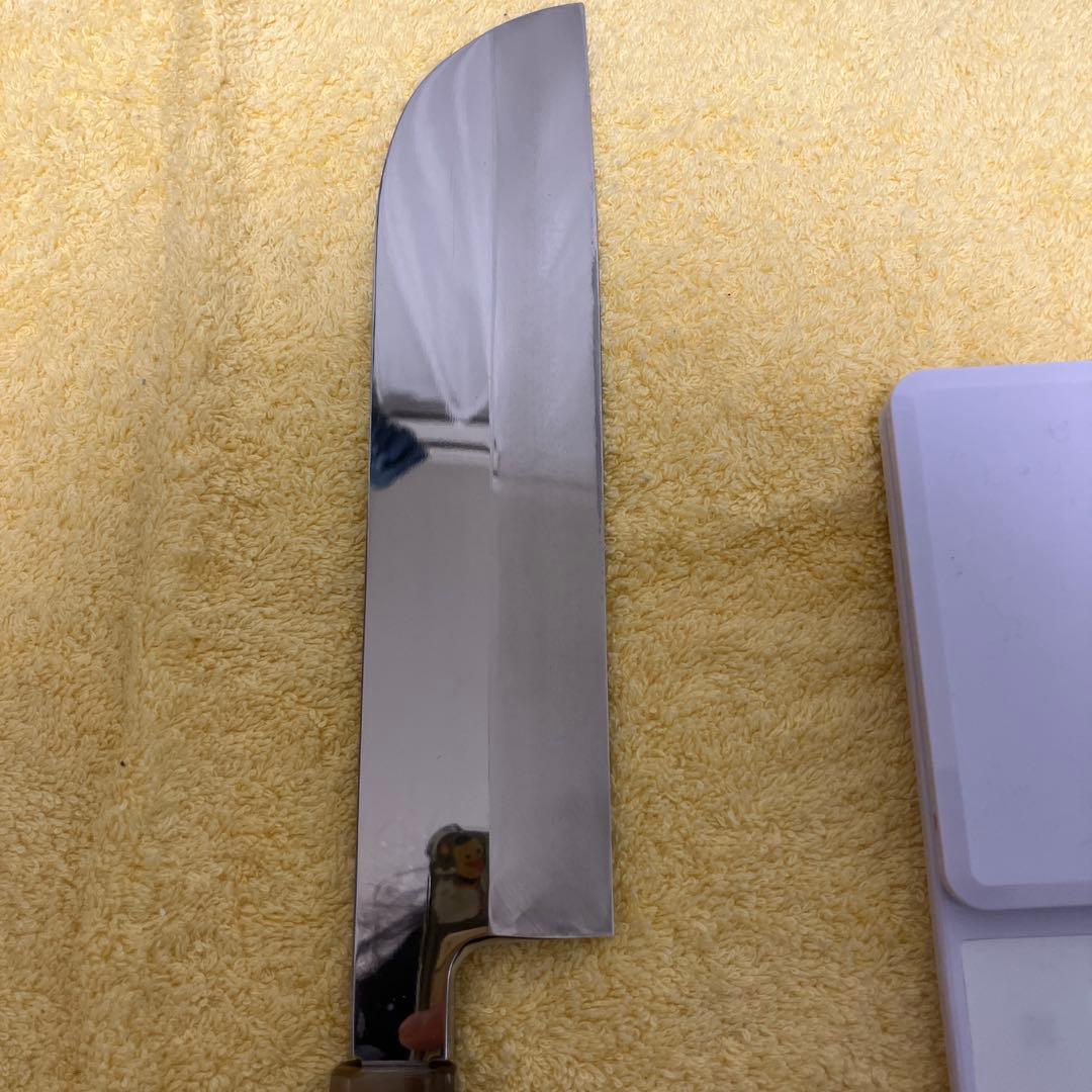 マ*サ様 ④銀三 本焼 薄刃8寸 全鏡面 黒檀柄両水牛角