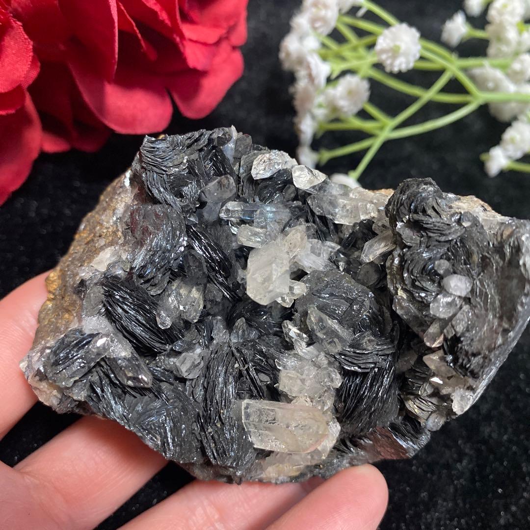 スペキュライト水晶共生クラスター アイアンローズ ヘマタイト ブラックローズ