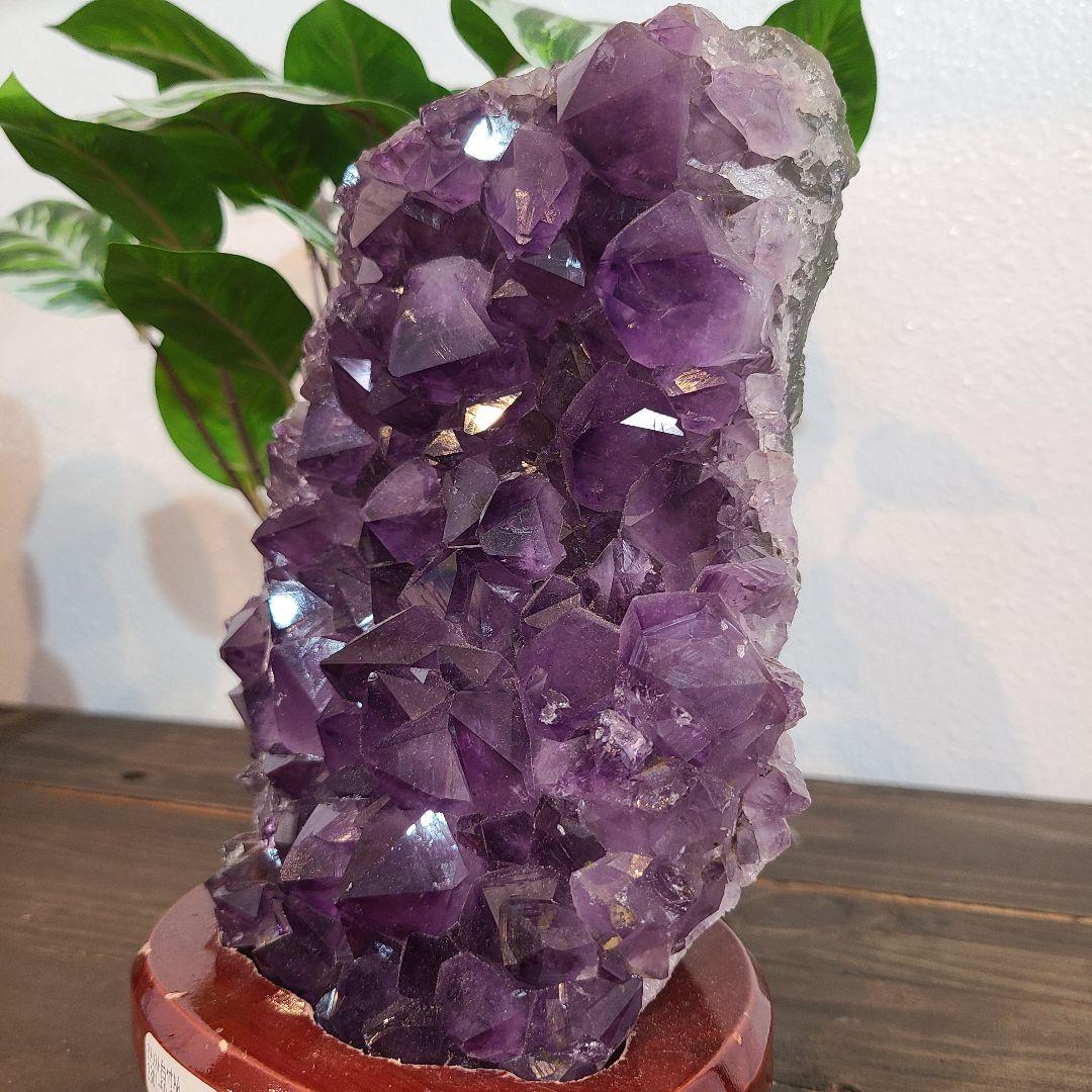 アメジストクラスター　土台付き　開運　守護石　財運　事業の成功