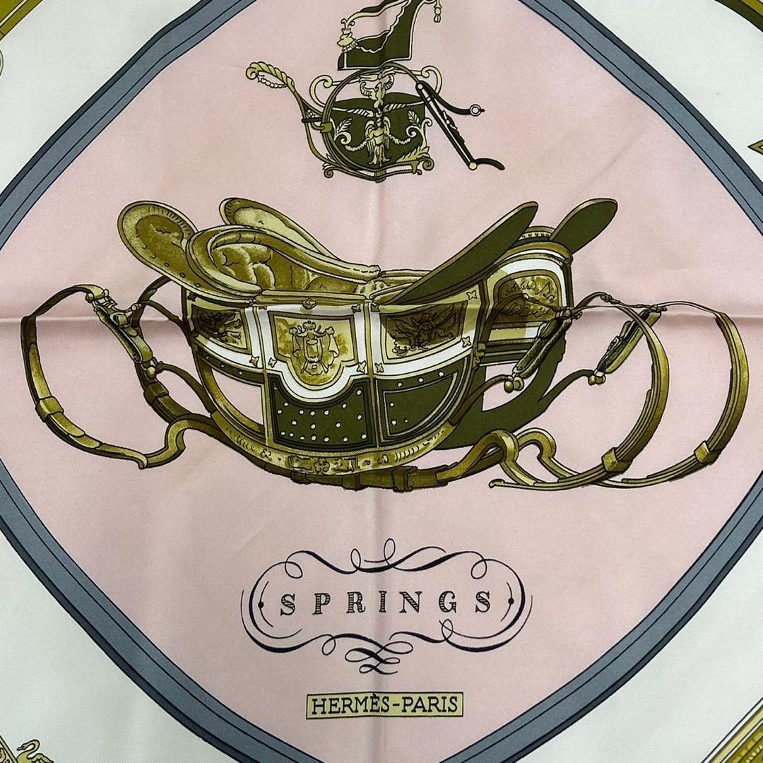 J685 美品 エルメス シルク100% スカーフ ピンク レディース