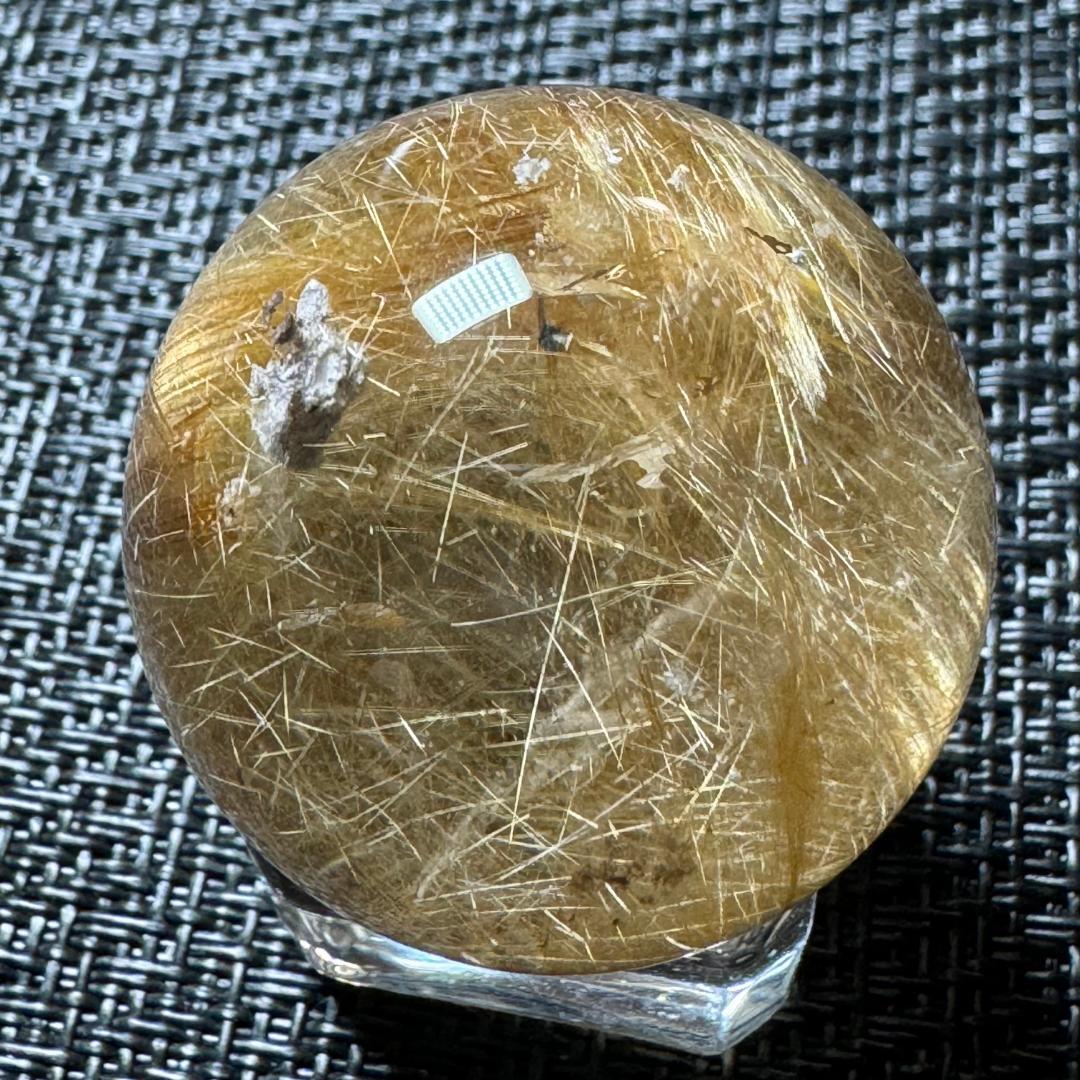 金運アップ◇ゴールドルチルクォーツ◇丸玉　約33.8㎜