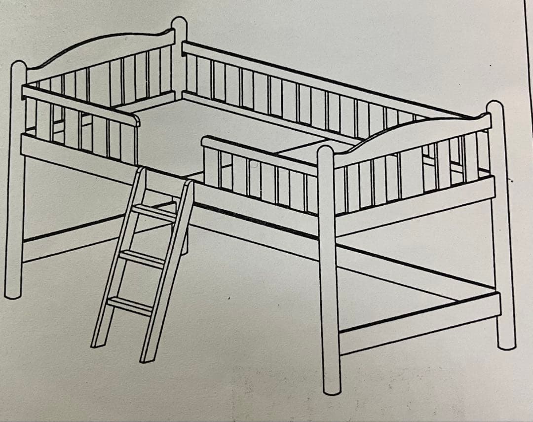 （2/14土にお届けできます）ニトリ天然木ミドルロフトベッド