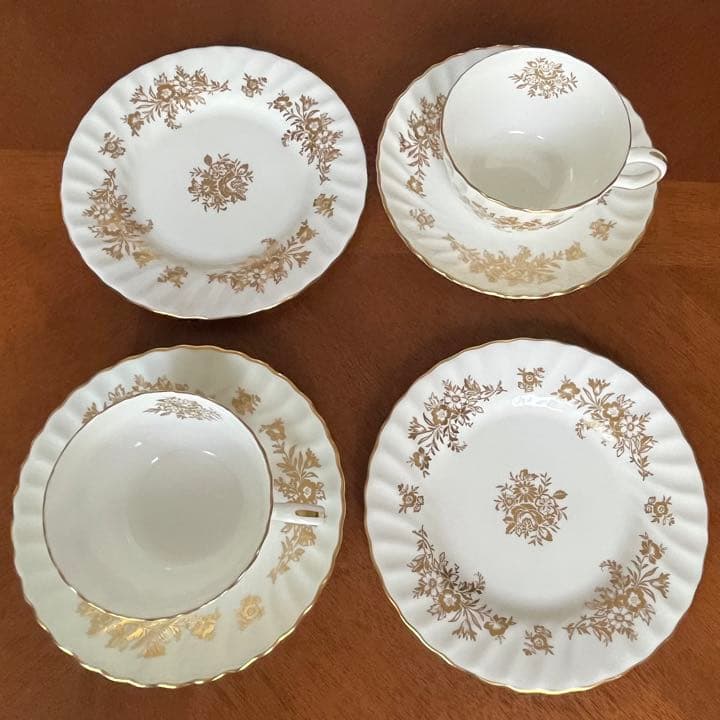 【レア美品】ミントン★ゴールドフラワー★トリオ　ペア