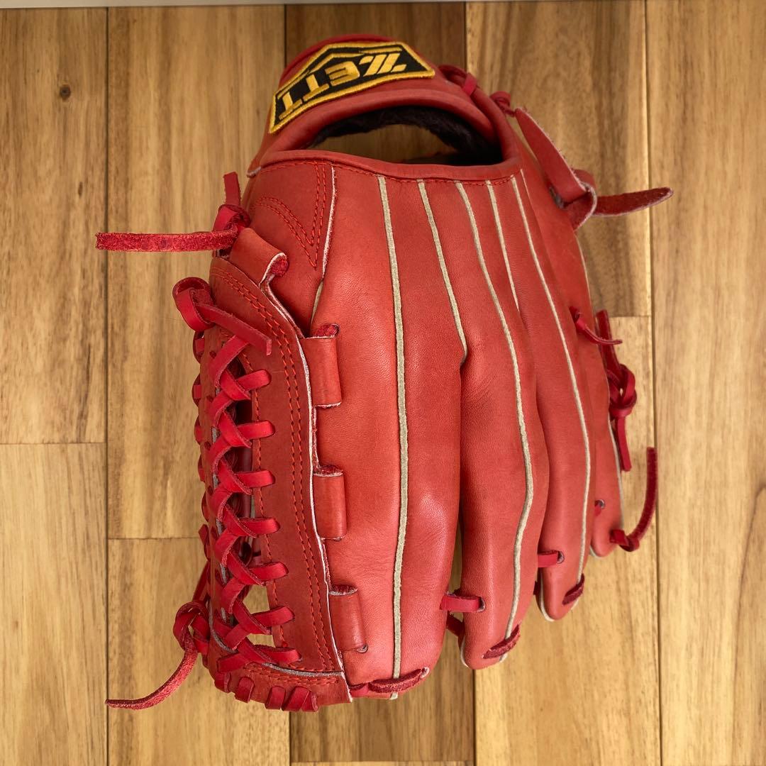 ZETT 軟式　野球　グローブ　赤　大人用