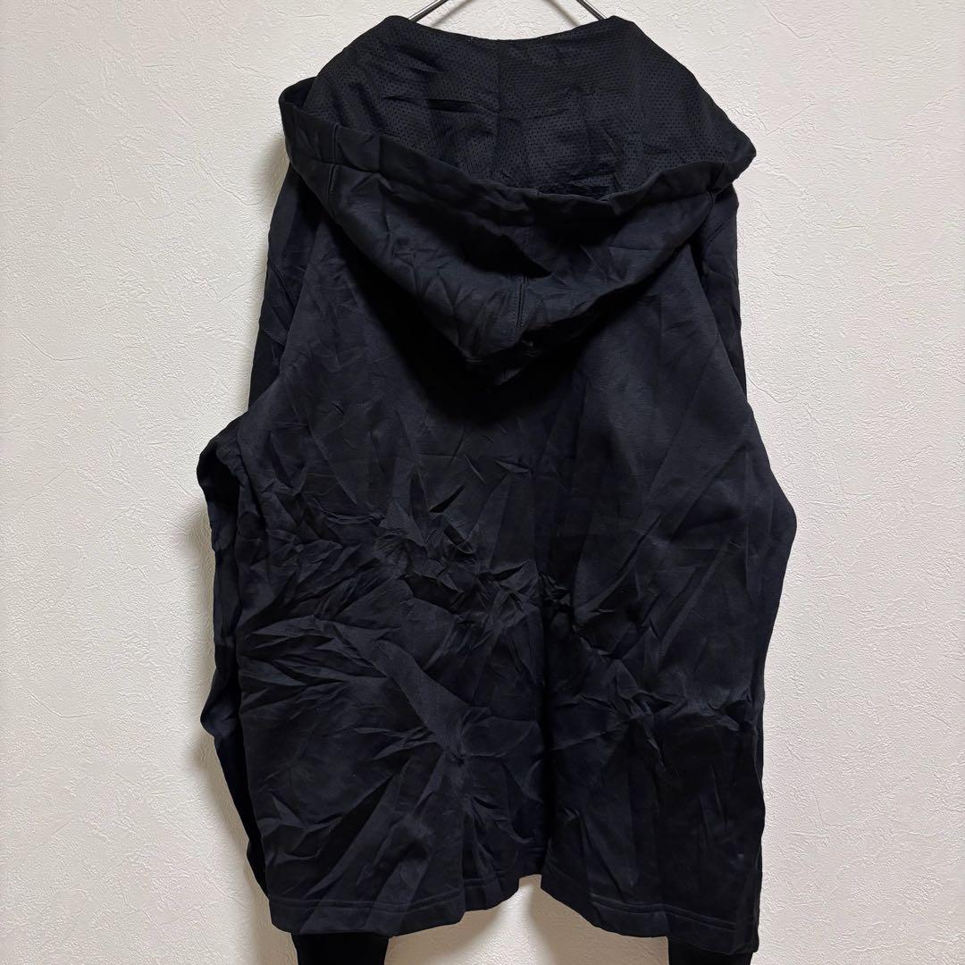 希少　パーカー　ウォームアップウェア ハーフジップ　海外古着【M】ブラック