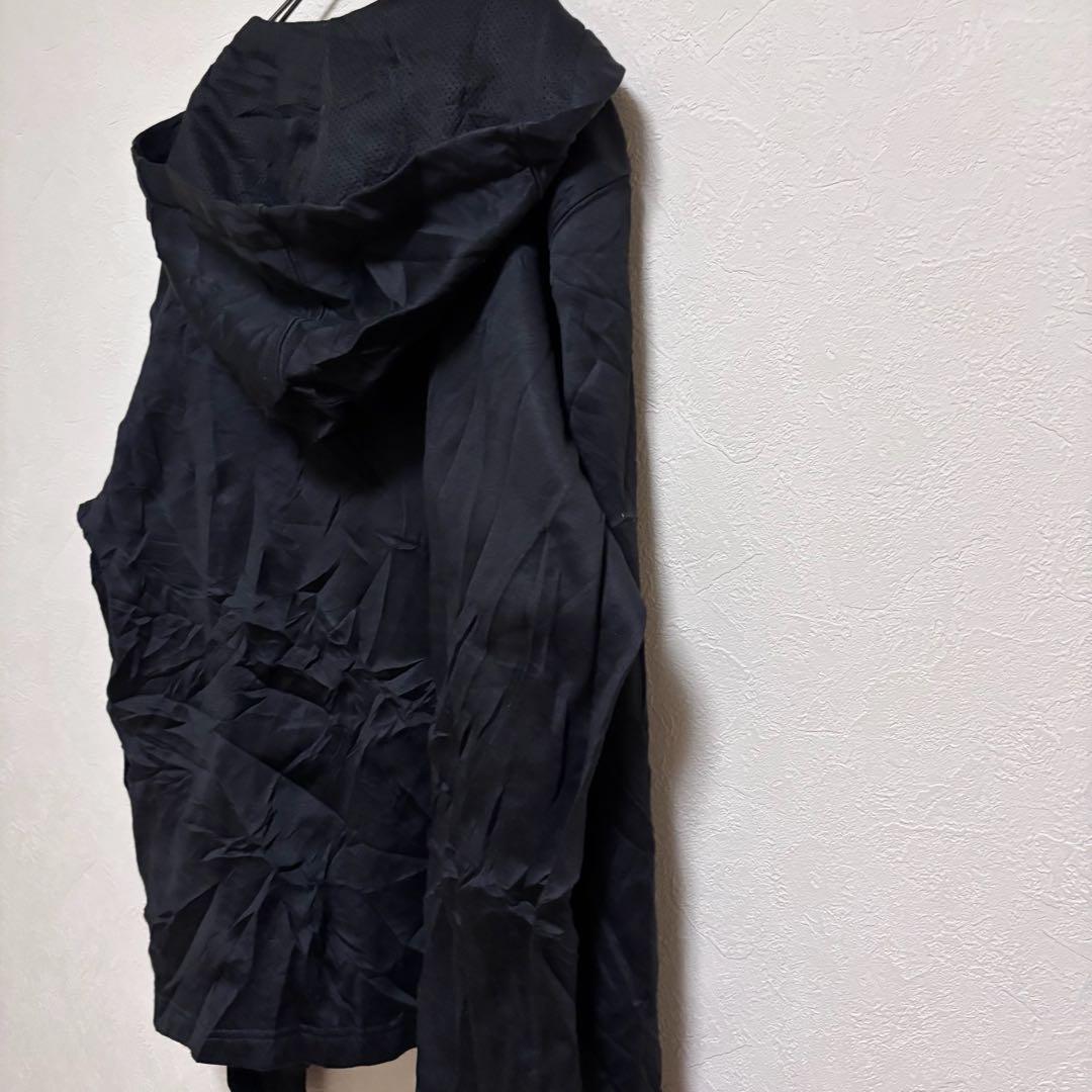 希少　パーカー　ウォームアップウェア ハーフジップ　海外古着【M】ブラック