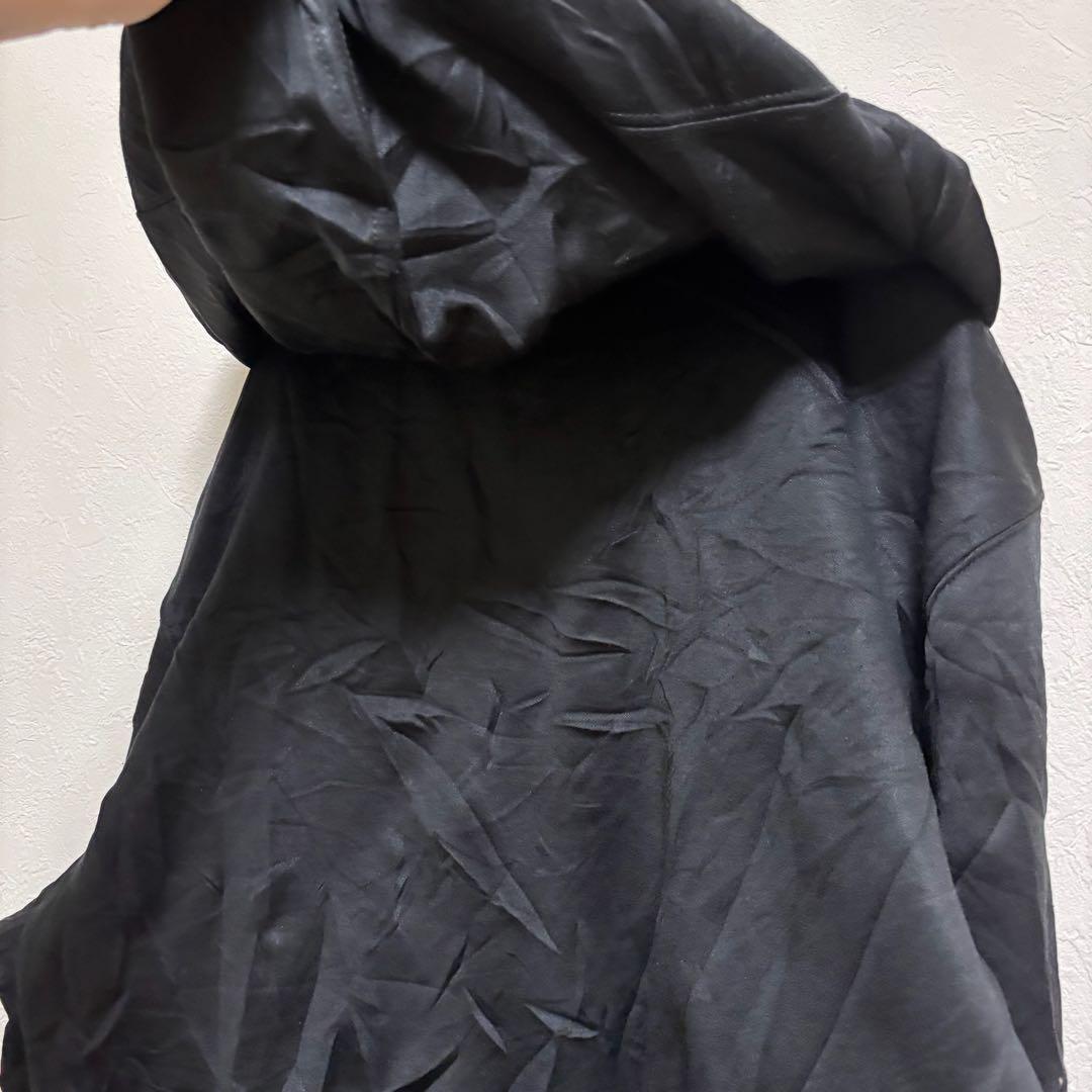 希少　パーカー　ウォームアップウェア ハーフジップ　海外古着【M】ブラック