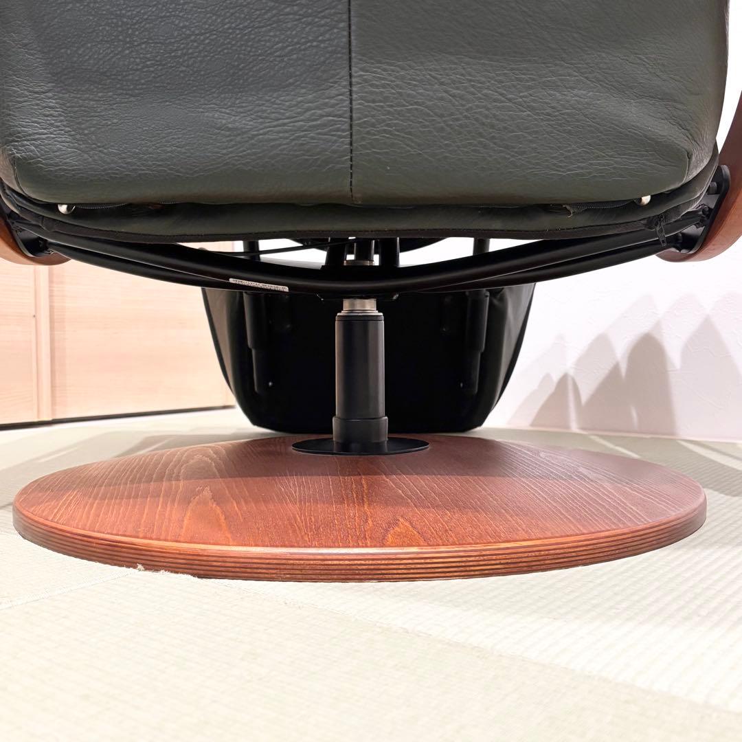 デンマーク製 KEBE ケベ 本革 リクライニングチェア KE ダークグリーン