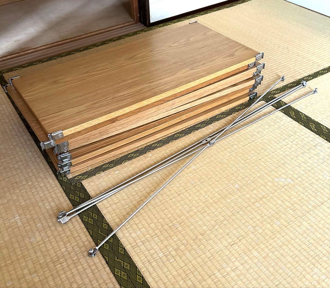 無印良品 ステンレスユニットシェルフ オーク材棚 ワイド 小 2台セット