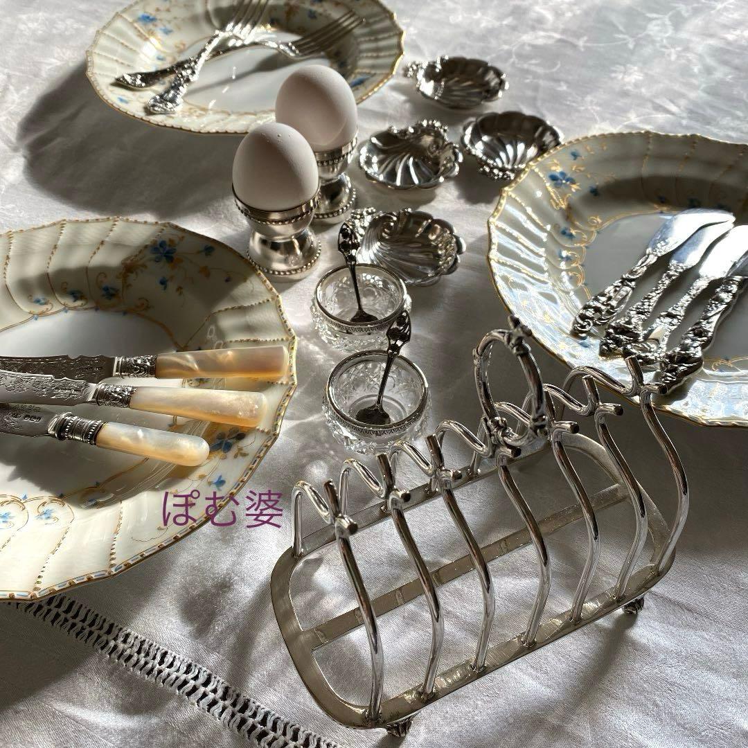 【フランス製】純銀 クリスタル／ソルトセラー 調味料入れ 箱入４個セット／バカラ