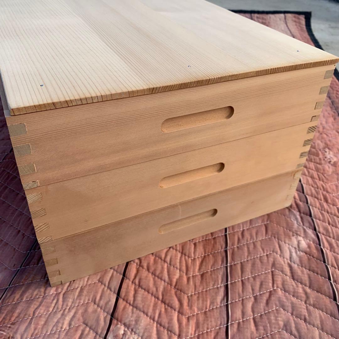 番重　御餅箱　フタ付き 3段　お餅　和菓子　食品　収納　保管