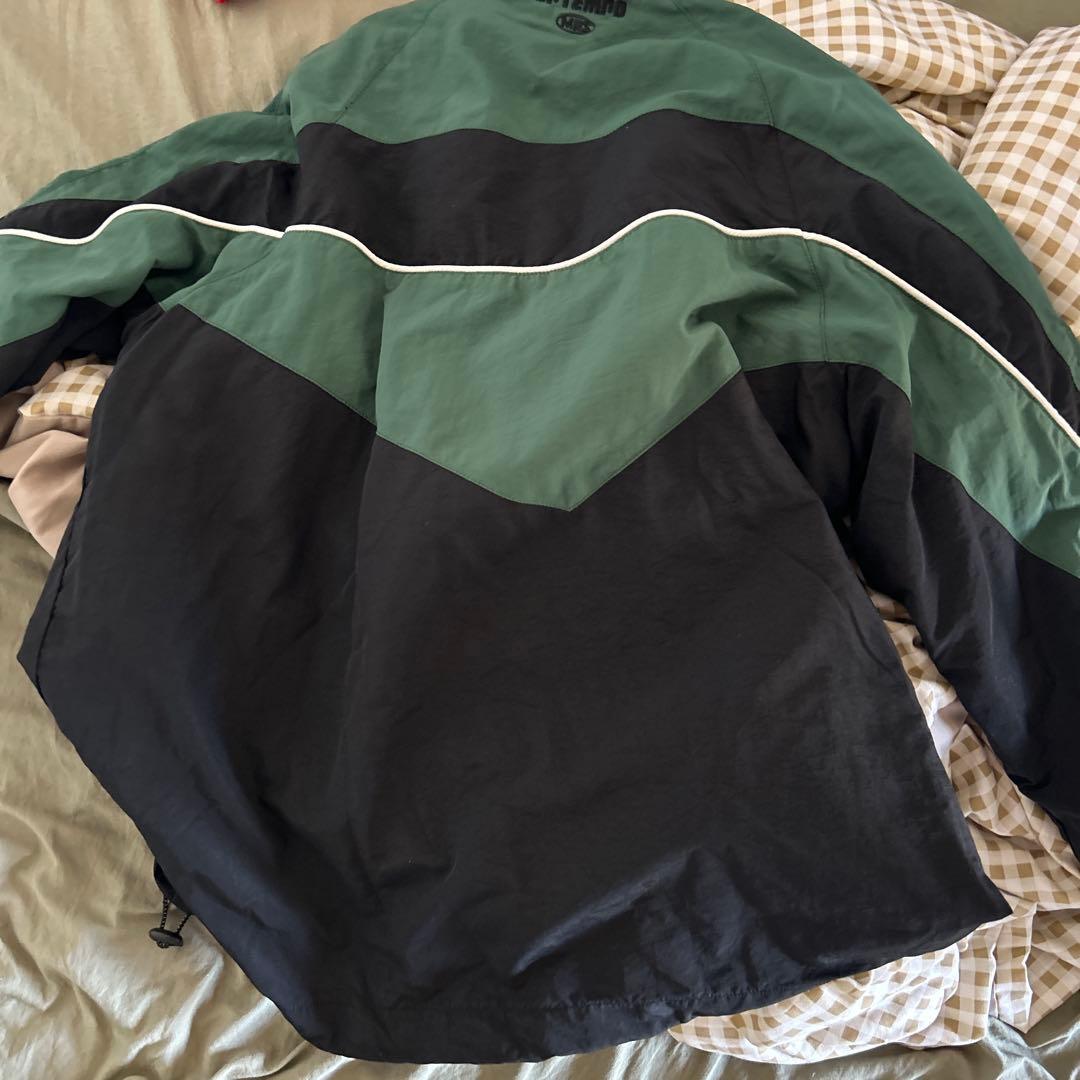 mr Vネック長袖ウェア 黒緑