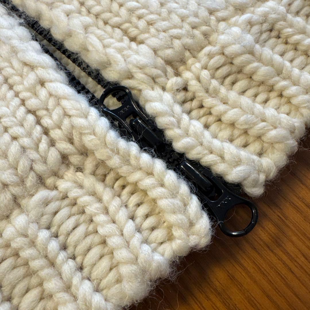 ストーンアイランド フード付きチャンキーニットカーディガン　ホワイト L