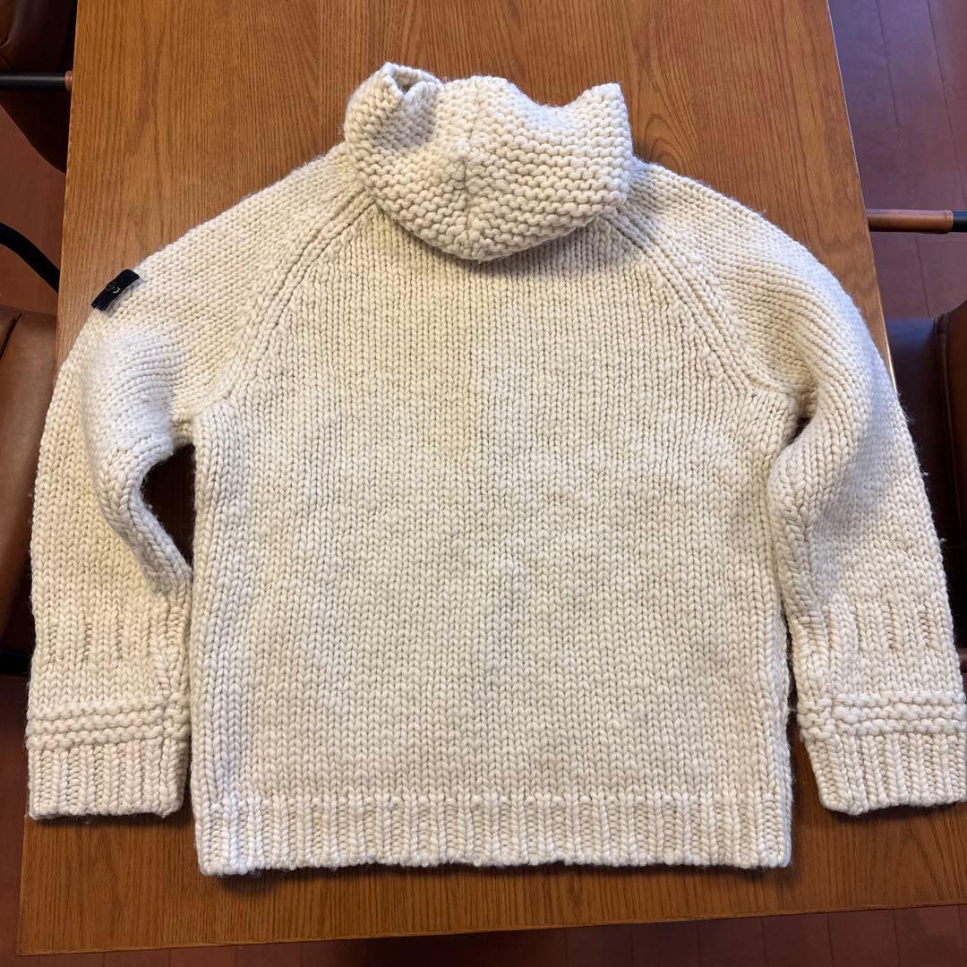 ストーンアイランド フード付きチャンキーニットカーディガン　ホワイト L